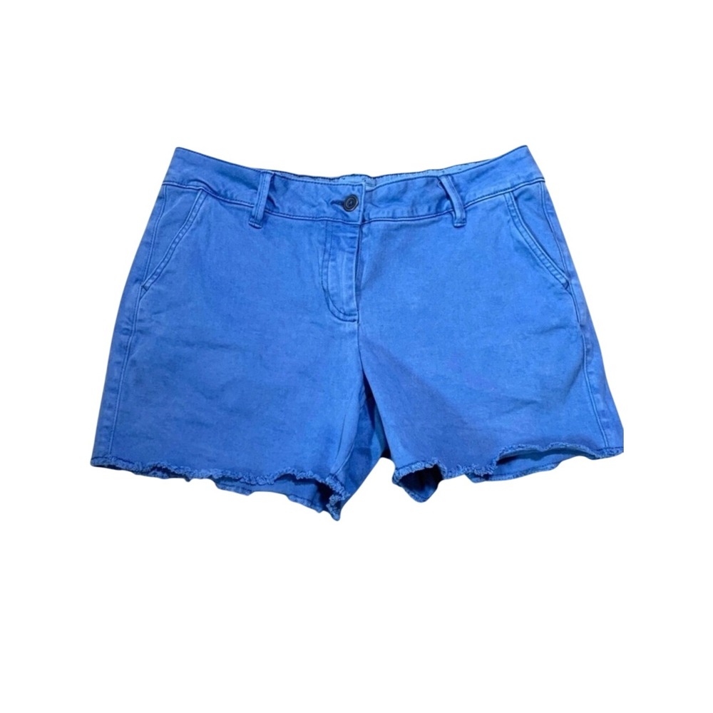 Land n Sea Blue Cotton‎ Blend Shorts with Raw Hem and Relaxed Fit. Women Size 6